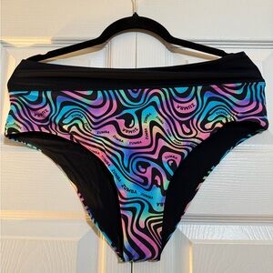 Zumba Fitness Black and Multicolor Bikini Bottom